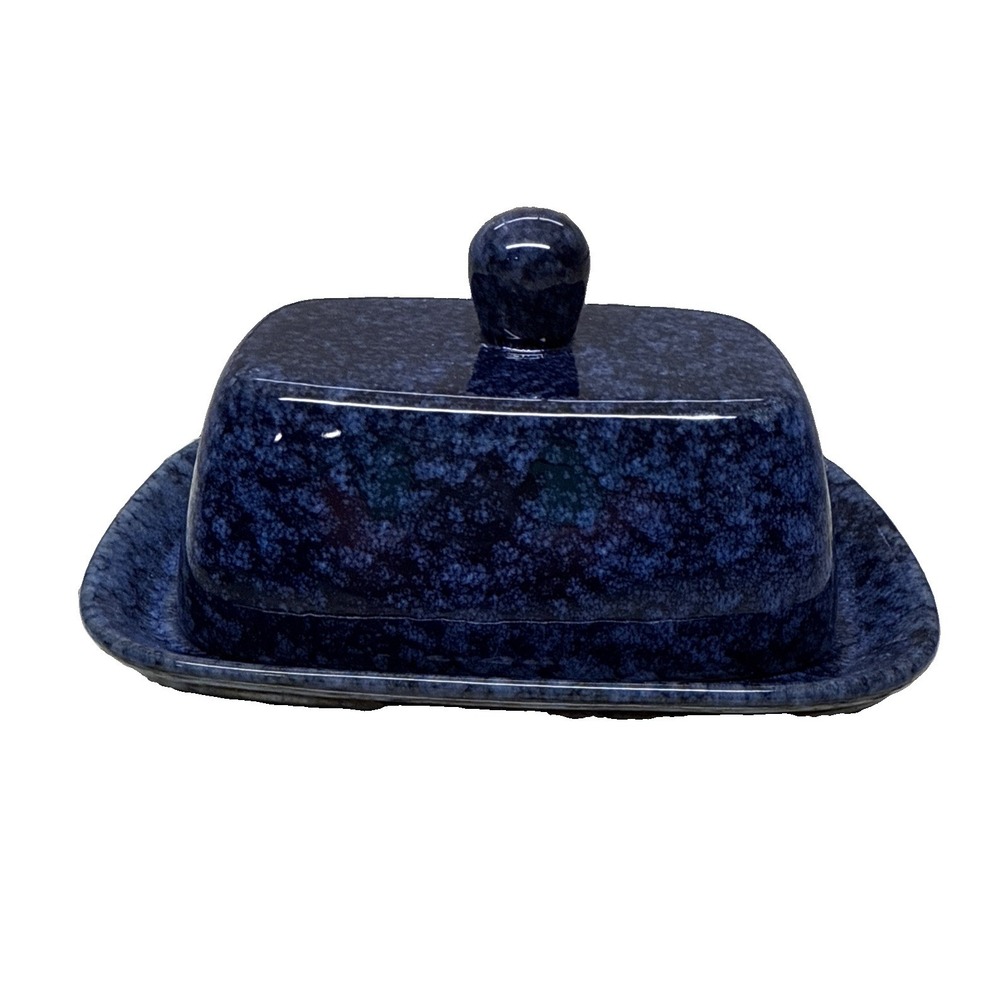 Home Essentials, Navy Blue, Ceramic Pottery, Butter Dish